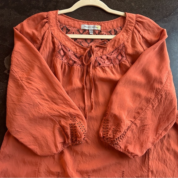 Figueroa & Flower Tops - Figueroa & Flower Orange Blouse - Size Large